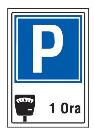 Cartello 40x60 cm Lamiera Scatolata Classe 2 PARCHEGGIO A PAGAMENTO