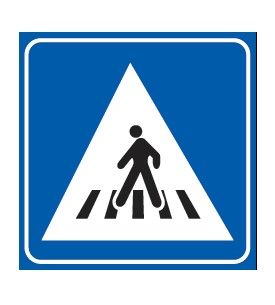 Cartello 60x60 cm Alluminio Scatolato Classe 1 ATTRAVERSAMENTO PEDONALE