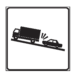 Cartello 60x60 cm Alluminio Scatolato Classe 1 AUTOCARRI IN RALLENTAMENTO