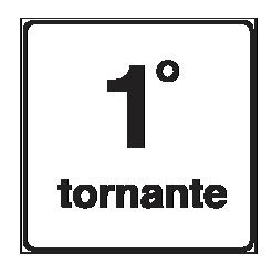 Cartello 60x60 cm Lamiera Scatolata Classe 2 NUMERO DEL TORNANTE