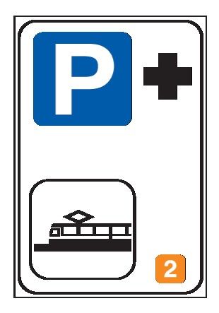 Cartello 60x90 cm Alluminio Scatolato Classe 1 PARCHEGGIO DI SCAMBIO CON METROPOLITANE OD ALTRI SERVIZI EXTRAURBANI SU ROTAIA