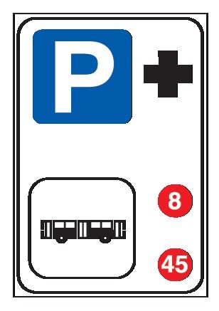 Cartello 60x90 cm Lamiera Scatolata Classe 1 PARCHEGGIO DI SCAMBIO CON LINEE AUTOBUS