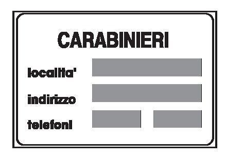 Cartello 90x60 cm Lamiera Scatolata Classe 1 CARABINIERI