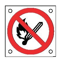 Cartello All. 60x60 mm DIVIETODI USARE FIAMME LIBERE