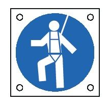 Cartello All. 60x60 mm OBBLIGO INDOSSARE CINTURA DI SICUREZZA
