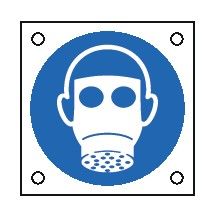 Cartello All. 60x60 mm OBBLIGO USARE RESPIRATORE