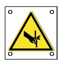 Cartello All. 60x60 mm PERICOLO TRANCIATURA DITA
