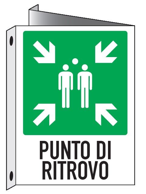 Cartello bifacciale in All. 155x205 mm PUNTO DI RITROVO