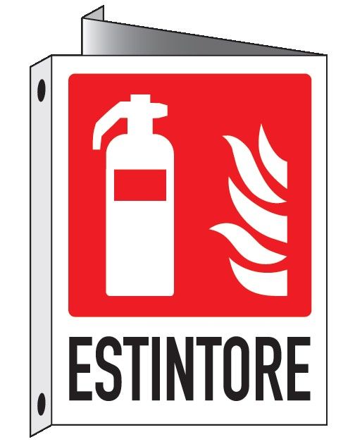 Cartello bifacciale in All. 245x325 mm ESTINTORE