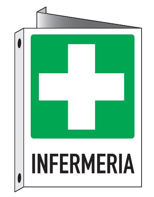 Cartello bifacciale in All. 400x500 mm INFERMERIA
