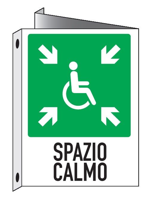 Cartello bifacciale Triangolato in All. 245x325 mm SPAZIO CALMO