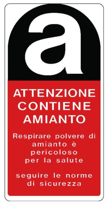 Cartello in All. 100x200 mm ATTENZIONE CONTIENE AMIANTO