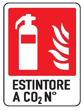 Cartello in All. 110x140 mm ESTINTORE A CO2 N°