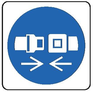 Cartello in All. 115x115 mm È OBBLIGATORIO INDOSSARE LA CINTURA DI SICUREZZA