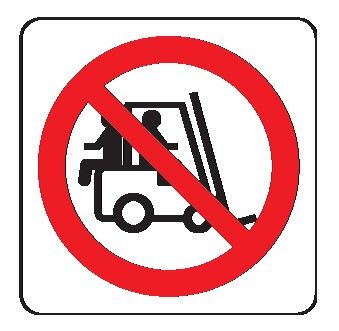 Cartello in All. 115x115 mm VIETATO TRASPORTARE PERSONE SUI CARRELLI ELEVATORI