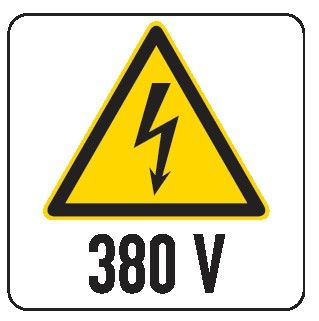 Cartello in All. 150x200 mm 380V