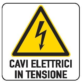 Cartello in All. 150x200 mm CAVI ELETTRICI IN TENSIONE