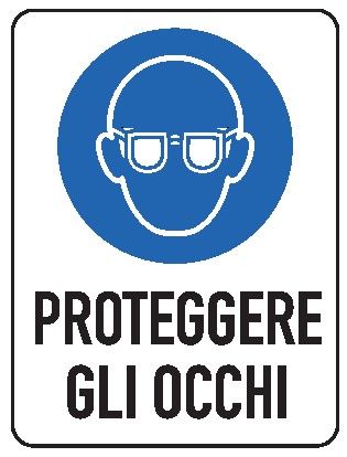 Cartello in All. 150x200 mm PROTEGGERE GLI OCCHI