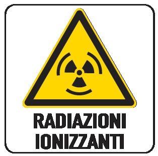 Cartello in All. 150x200 mm RADIAZIONI IONIZZANTI