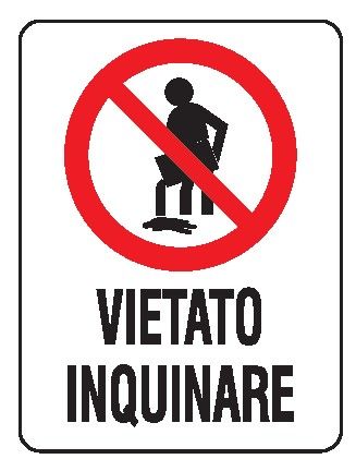 Cartello in All. 150x200 mm VIETATO INQUINARE