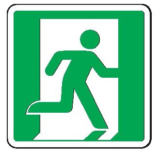 Cartello in All. 155x155 mm USCITA DI EMERGENZA A DX