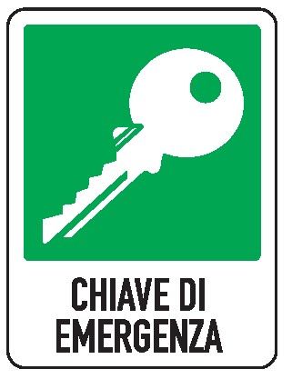 Cartello in All. 155x205 mm CHIAVE DI EMERGENZA