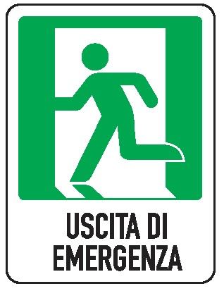Cartello in All. 155x205 mm USCITA DI EMERGENZA A SX