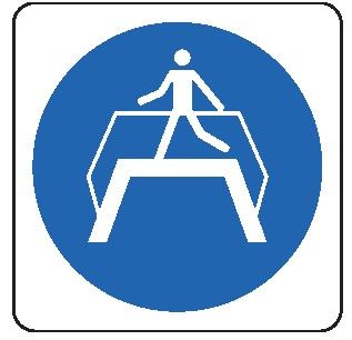 Cartello in All. 166x166 mm È OBBLIGATORIOUSARE IL PONTE PEDONALE