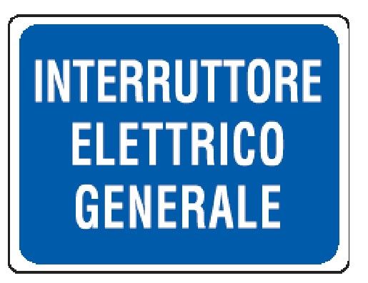 Cartello in All. 200x150 mm INTERRUTTORE ELETTRICO GENERALE