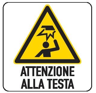 Cartello in All. 200x300 mm ATTENZIONE ALLA TESTA