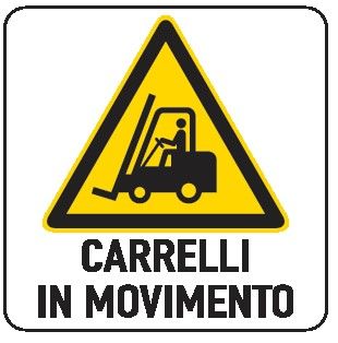 Cartello in All. 200x300 mm CARRELLI IN MOVIMENTO