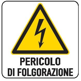 Cartello in All. 200x300 mm PERICOLO DI FOLGORAZIONE