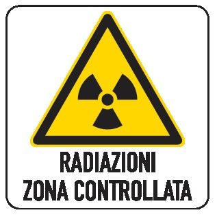 Cartello in All. 200x300 mm RADIAZIONI ZONA CONTROLLATA