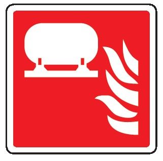 Cartello in All. 245x245 mm INSTALLAZIONE FISSA D'ESTINZIONE D'INCENDIO