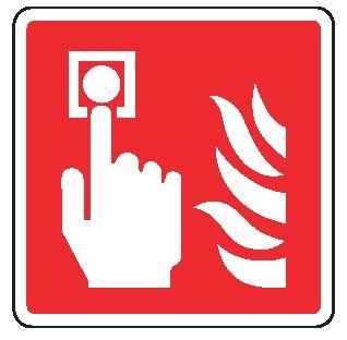 Cartello in All. 245x245 mm PULSANTE ALLARME ANTINCENDIO