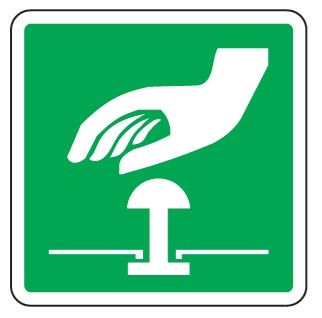 Cartello in All. 245x245 mm PULSANTE ARRESTO DI EMERGENZA