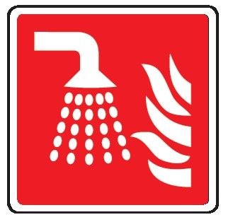 Cartello in All. 245x245 mm SISTEMA D'ESTINZIONE INCENDIO AD ACQUA NEBULIZZATA