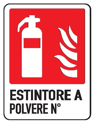 Cartello in All. 245x325 mm ESTINTORE A POLVERE N°
