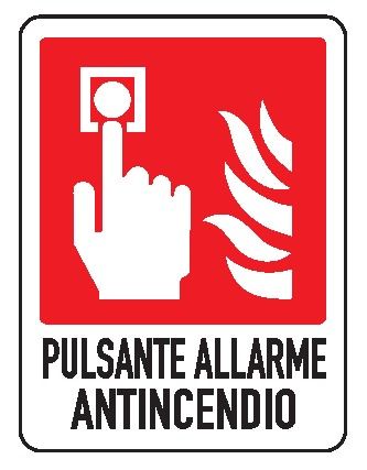 Cartello in All. 245x325 mm PULSANTE ALLARME ANTINCENDIO