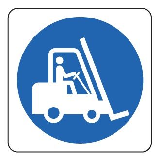 Cartello in All. 270x270 mm OBBLIGO CARRELLI ELEVATORI