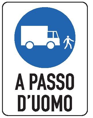 Cartello in All. 300x200 mm A PASSO D'UOMO