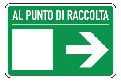 Cartello in All. 300x200 mm AL PUNTO DI RACCOLTA (FRECCIA VERSO DX)