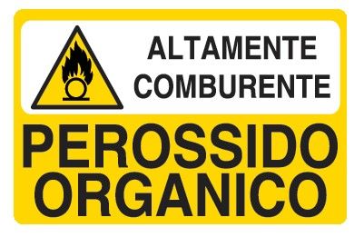 Cartello in All. 300x200 mm ATTENZIONE COMBURENTE E CORROSIVO PEROSSIDO ORGANICO