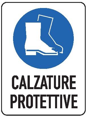 Cartello in All. 300x200 mm CALZATURE PROTETTIVE