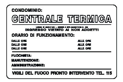Cartello in All. 300x200 mm CENTRALE TERMICA