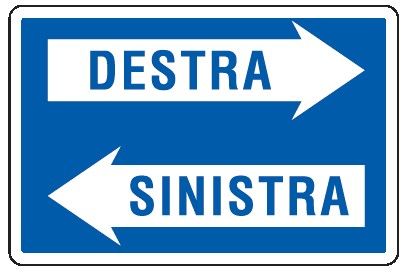 Cartello in All. 300x200 mm DESTRA SINISTRA
