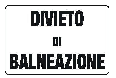 Cartello in All. 300x200 mm DIVIETO DI BALNEAZIONE