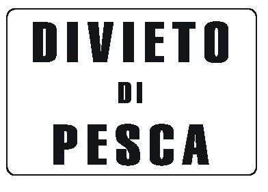 Cartello in All. 300x200 mm DIVIETO DI PESCA