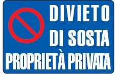 Cartello in All. 300x200 mm DIVIETO DI SOSTA PROPRIETÀ PRIVATA