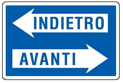 Cartello in All. 300x200 mm INDIETRO AVANTI